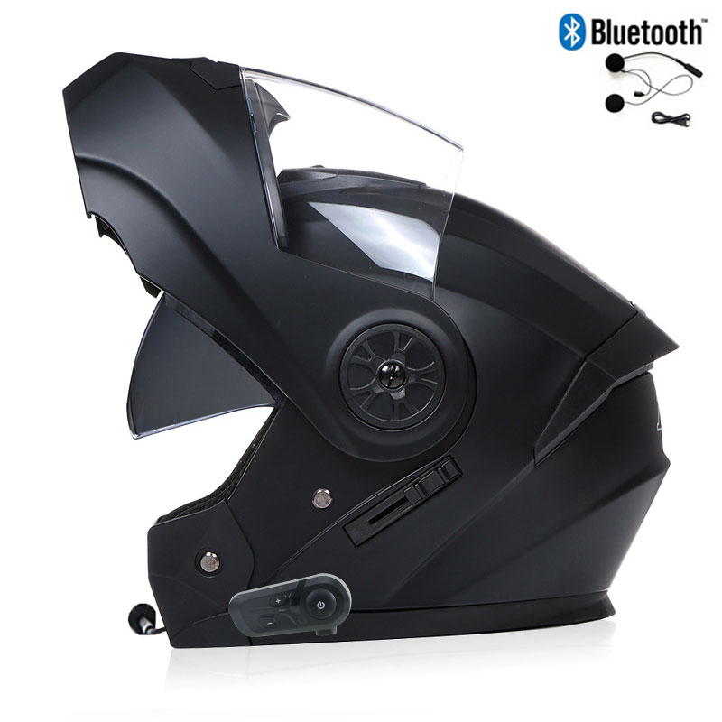 Full Face Motorcycle Helmet With Bluetooth - Мужские мотоциклетные шлемы с Bluetooth, анфас,