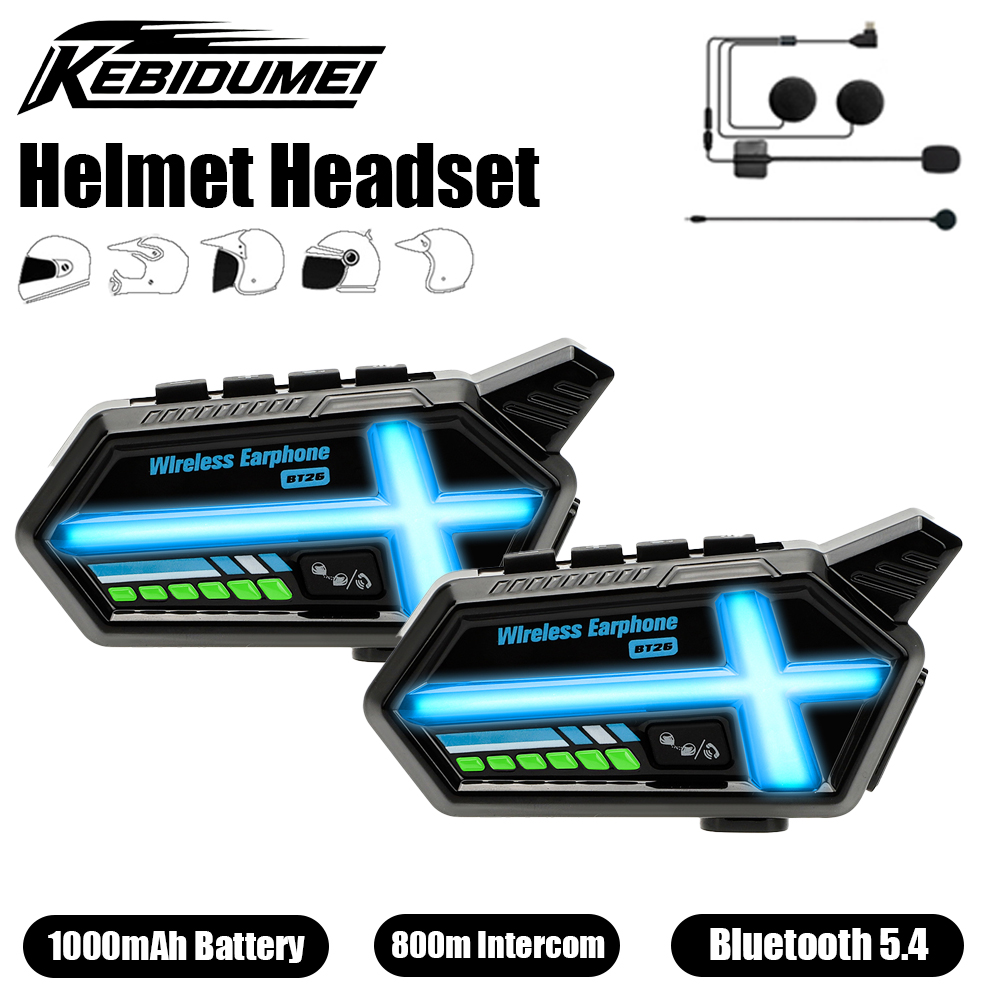 Universal Motorcycle Helmet Intercom Headset - KEBIDUMEI BT26 гарнитура для шлема Bluetooth