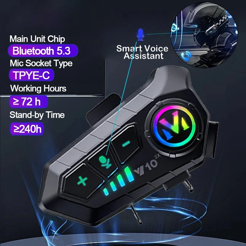 V10 2X Bluetooth мотоциклетный – обзор и цена Universal Motorcycle Helmet Intercom Headset