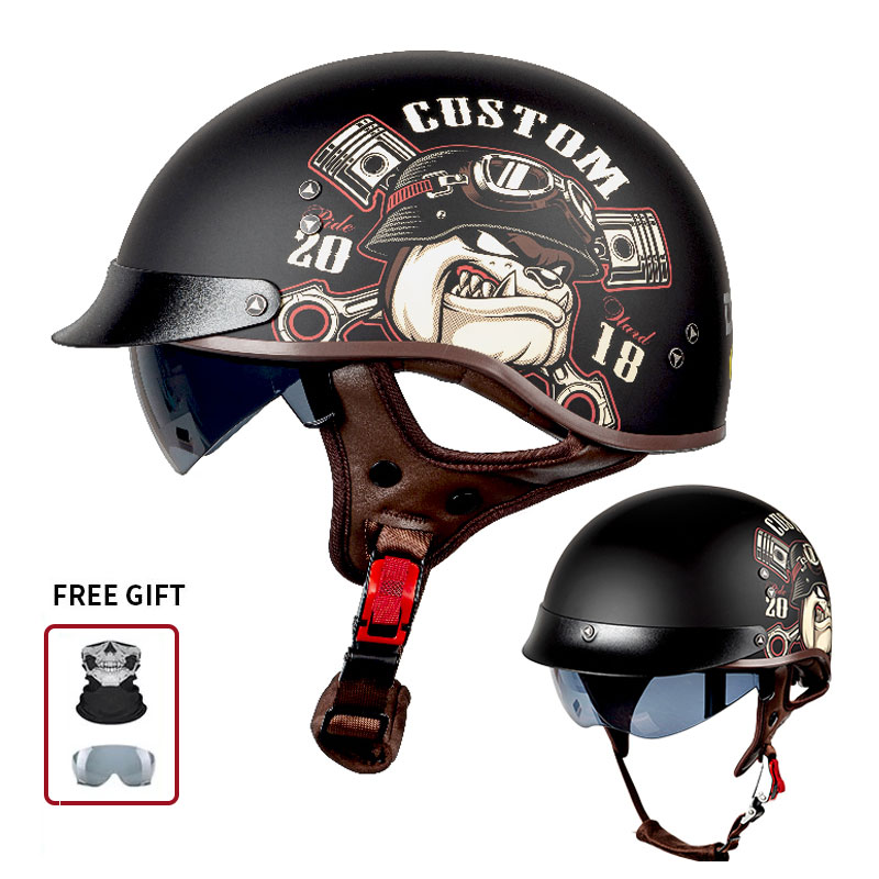 Винтажный мотоциклетный шлем с – обзор и цена Vintage Open Face Retro Helmet
